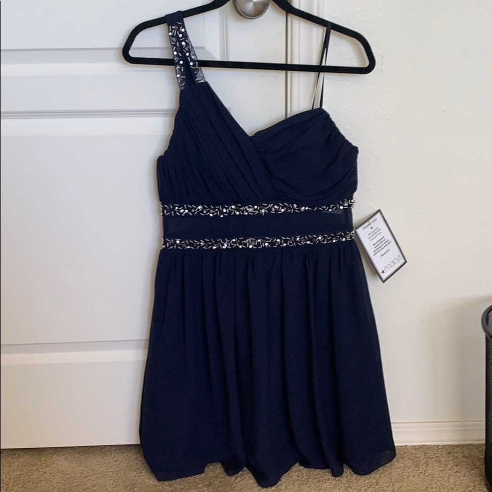 City Studio, Navy blue, One shoulder dress.